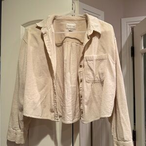 American Eagle Outfitters Cream Utility Jacket